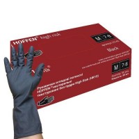 Перчатки латексные M Hoffen 14.5г нестерильные текстурированные повышенного риска б/п 25пар/уп
