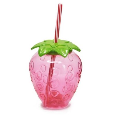 Стакан с крышкой и трубочкой "Strawberry" 500мл