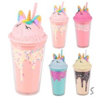 Стакан с крышкой и трубочкой "Unicorn" 450мл	