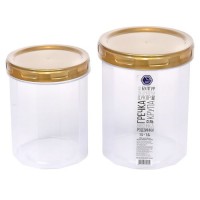 Контейнеры пищевые для сыпучих продуктов с резьбой 2пр/наб 1л/1.5л d12.5*15.5см