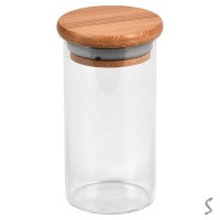 Банка с бамбуковой крышкой 120мл 4.7*9см