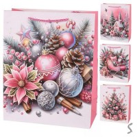 Пакет новогодний бумажный M 