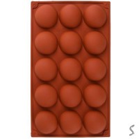 Форма силикон для муссов и желе "Полусфера" 15шт/л 29.5*17.5см	