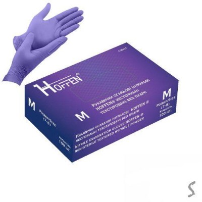 Перчатки нитриловые M Hoffen 3.5г нестерильные текстурированные б/п 50пар/уп