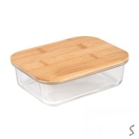 Контейнер стекло с бамбуковой крышкой 