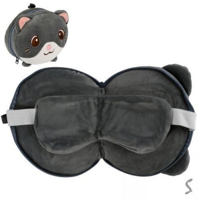 Подушка с маской дорожная под шею 