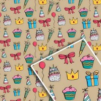 Бумага упаковочная крафт "Праздник на буром" 70*100см 10л/уп	