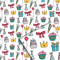 Бумага упаковочная крафт "Праздник на белом" 70*100см 10л/уп	