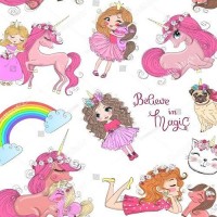 Бумага упаковочная крафт "Принцесса на белом" 70*100см 10л/уп	