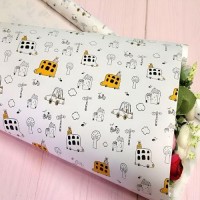 Бумага упаковочная крафт "Машинки на белом" 70*100см 10л/уп	