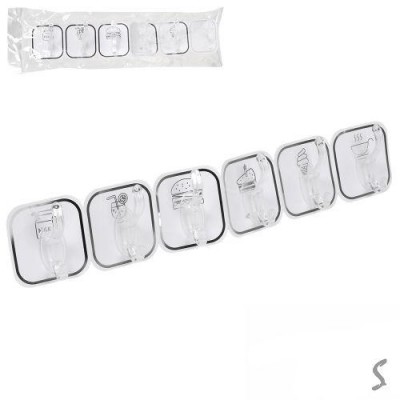 Крючки самоклеющиеся 6шт/уп 35см