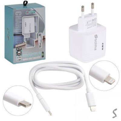 Сетевое зарядное устройство SOLMA PD&QC3.0 USB A+C с кабелем Type-C to Lightning 1.0м