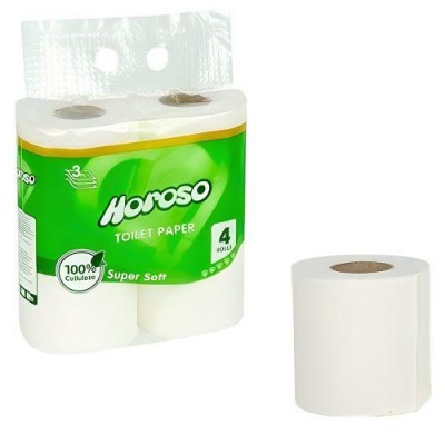 Бумага туалетная Horoso 3-х слойная 4рул/уп 69*125мм