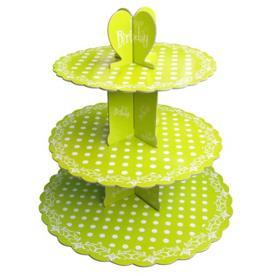 Стенд картонний для капкейків 3 – ярусний Зелений горох ( шт )