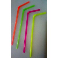 Набір кольорових трубочок із вигином в індивідуальній упаковці L 21 cм Моно ( 50 шт )