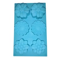 Форма силіконова на 6 виробів Квіти 28 х 17 х 4 см  ( шт )