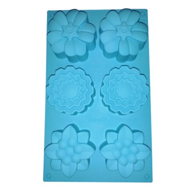 Форма силіконова на 6 виробів Квіти 28 х 17 х 4 см  ( шт )