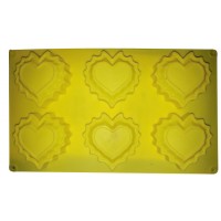 Форма силіконова на 6 виробів Ажурне серце 30 х 18 х 2 см ( шт )