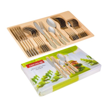 Набір столових приладів з золотим орнаментом Моно ( 24 шт)