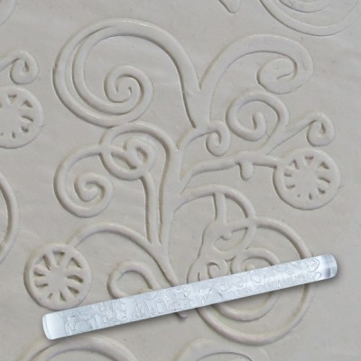 Скалка текстурна акрилова Завиток з квітами L 21 см ( шт ) Скалка текстурна акрилова Завиток з квітами L 21 см ( шт )