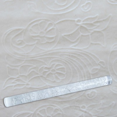 Скалка текстурна акрилова Квіти на гілочках в завитках L 29 см ( шт ) Скалка текстурна акрилова Квіти на гілочках в завитках L 29 см ( шт )