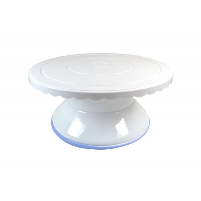 Підставка пластикова під торт обертова Ажур  Н 12 Ø 28 см ( шт )