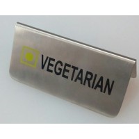 Табличка з нержавіючої сталі L 12 см VEGETARIAN  ( шт )