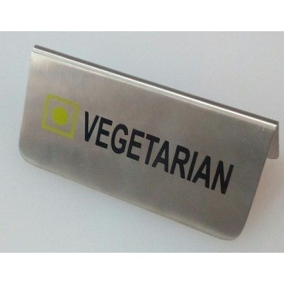 Табличка з нержавіючої сталі L 12 см VEGETARIAN  ( шт )
