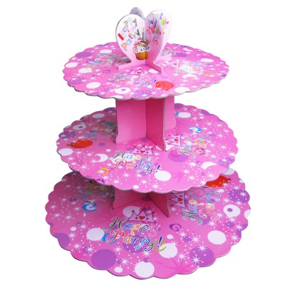 Стенд картонний для капкейків 3 – ярусний Ліловий ( шт )