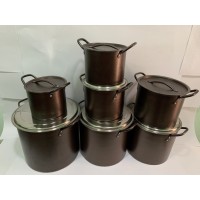 Набір каструль з нержавіючої сталі Мокко V 1.8 / 3.5 / 4.5 / 5 / 9 / 10.2 / 15 л ( шт )