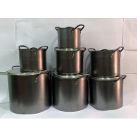 Набір каструль з нержавіючої сталі Грей V 1.8 / 3.5 / 4.5 / 5 / 9 / 10.2 / 15 л ( шт )