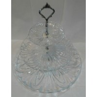 Цукерниця акриловаі 3-ярусна Н 34 см Сильвер ( шт ) Цукерниця акриловаі 3-ярусна Н 34 см Сильвер ( шт )