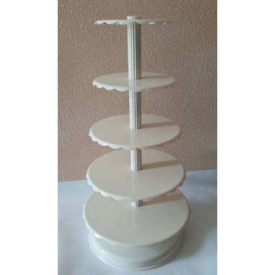 Стійка під торт 5-ярусна пластикова H 78 см Ажур ( шт )