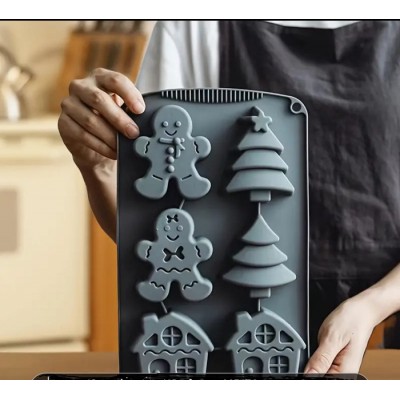 Форма силіконова на 6 виробів 30 х 17 см Новий Рік ( шт ) Форма силіконова на 6 виробів 30 х 17 см Новий Рік ( шт )