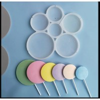 Форма силіконова для льодяників на 6 виробів 17 х 15 см Коло ( шт )