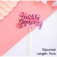 Топпер Happy Brithday малиновый