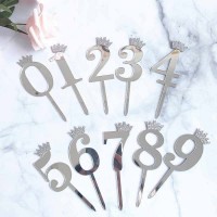 Топперы Цифры с короной серебро розмер 6.2