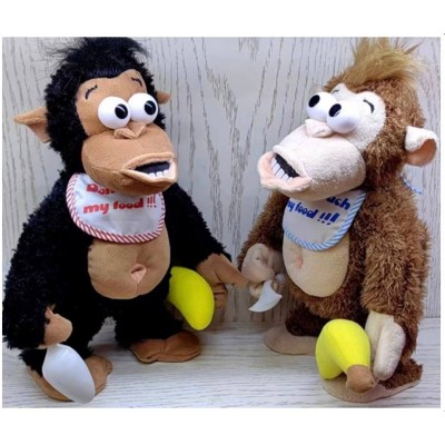 мягкая игрушка интерактивная обезьяна с бананом 27см