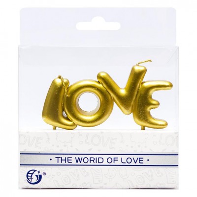 Свеча-топпер LOVE золото