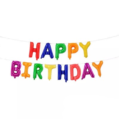 Шар-гирлянда Happy Birthday (разноцветная)