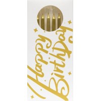 Набор свечей Happy Birthday золото