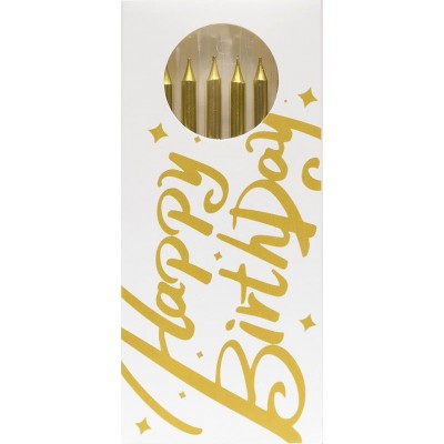 Набор свечей Happy Birthday золото
