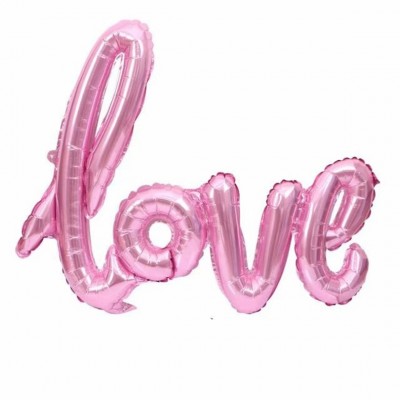 Шар-надпись LOVE розовый 1м