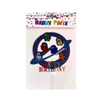 Топпер для торта Happy Birthday Among Us