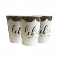 Бумажные стаканы Celebrate золото (уп.10шт.)