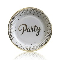 Бумажные тарелки диам.18см Party золото (уп.10шт.)