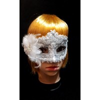 Венецианская маска с Цветком (белая)