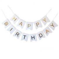 Гирлянда Happy Birthday (белая)