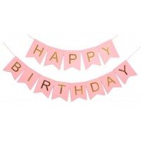 Гирлянда Happy Birthday (розовая)