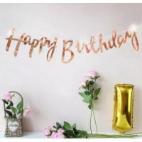 Гирлянда Happy Birthday (розовое золото)